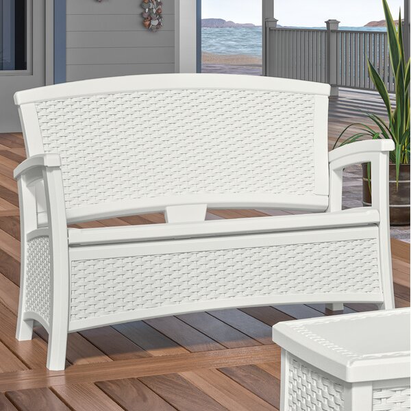 White outdoor 2025 storage bench